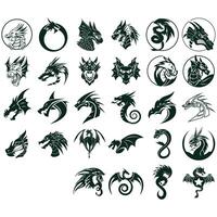 collection de dragon logos vecteur