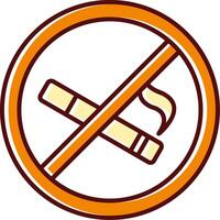 non fumeur rempli glissé rétro icône vecteur