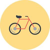 vélo plat cercle icône vecteur
