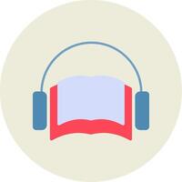 l'audio livre plat cercle icône vecteur