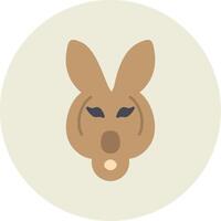 kangourou plat cercle icône vecteur
