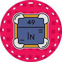 indium ligne rempli autocollant icône vecteur