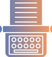icône de dégradé de machine à écrire vecteur