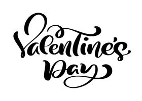 Calligraphie phrase Valentine s Day. Lettrage dessiné à la main Vector Valentines Day. Doodle esquisse coeur vacances Carte de la Saint-Valentin Design. décor d&#39;amour pour le web, le mariage et l&#39;impression. Illustration isolée