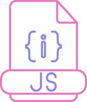 js format linéaire deux Couleur icône vecteur