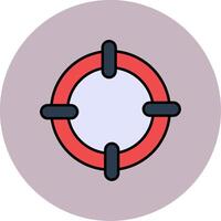 objectif ligne rempli multicolore cercle icône vecteur