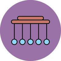 pendule ligne rempli multicolore cercle icône vecteur