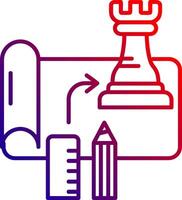 icône de dégradé de ligne de stratégie vecteur