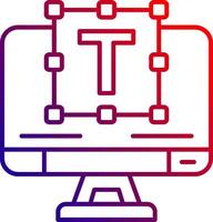 icône de dégradé de ligne de typographie vecteur