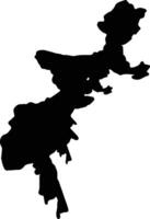 Fata Pakistan silhouette carte vecteur