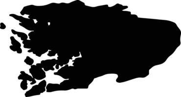 hordaland Norvège silhouette carte vecteur