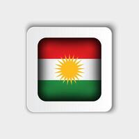 irakien Kurdistan drapeau bouton plat conception vecteur