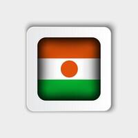 Niger drapeau bouton plat conception vecteur