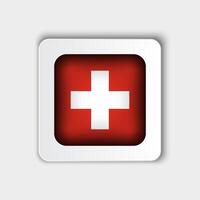 Suisse drapeau bouton plat conception vecteur