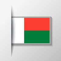 vecteur rectangulaire Madagascar drapeau Contexte