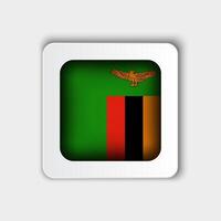 Zambie drapeau bouton plat conception vecteur