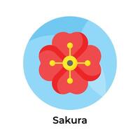 Sakura fleur vecteur conception, Cerise fleur fleur icône dans moderne style