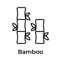 conception vectorielle de bâtons de bambou dans un style moderne et tendance, facile à utiliser vecteur