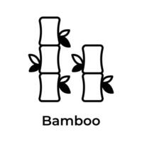 conception vectorielle de bâtons de bambou dans un style moderne et tendance, facile à utiliser vecteur