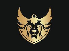 ange Lion logo conception icône symbole vecteur illustration.