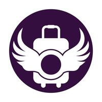ailes sac Voyage Créatif logo conception illustration. vecteur