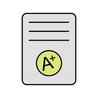 A + Grade Vector Icon