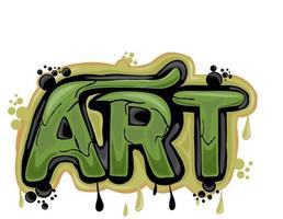 art, écrit, graffiti, conception, sur, a, fond blanc vecteur