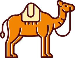 chameau rempli glissé rétro icône vecteur