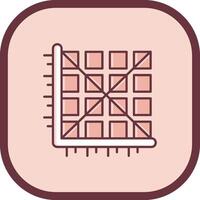 matrice ligne rempli glissé icône vecteur