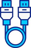 USB câble bleu rempli icône vecteur