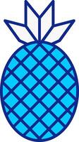 ananas bleu rempli icône vecteur