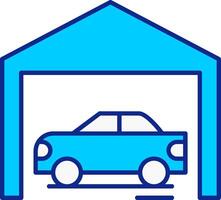 garage bleu rempli icône vecteur