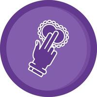 deux les doigts robinet solide violet cercle icône vecteur
