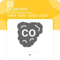 icône premiun de gaz co avec un style plat isolé sur fond blanc. icône d'illustration vectorielle pour la conception Web, l'interface utilisateur, l'UX, les applications cellulaires, l'écologie, l'environnement et les applications mobiles. taille modifiable. fichier eps vecteur