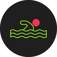 icône de cercle de glyphe de natation vecteur