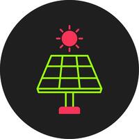 icône de cercle de glyphe de panneau solaire vecteur