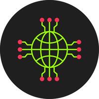 icône de cercle de glyphe de réseau vecteur