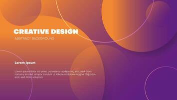 abstrait géométrique de forme moderne avec couche de chevauchement de cercle dégradé orange et violet vecteur