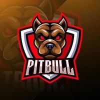 logo de mascotte esport pitbull head vecteur