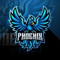 création de logo mascotte phénix bleu esport vecteur