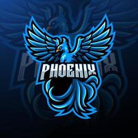 création de logo de mascotte phoenix esport vecteur