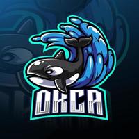 création de logo de mascotte orca esport vecteur