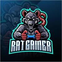 rat gamer esport mascotte logo vecteur