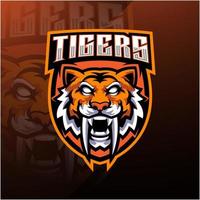 création de logo de mascotte esport tête de tigre vecteur