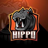 création de logo de mascotte hippo esport vecteur