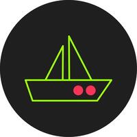 icône de cercle de glyphe de bateau vecteur