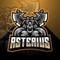 création de logo de mascotte asterius esport vecteur