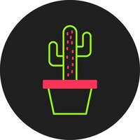 icône de cercle de glyphe de cactus vecteur