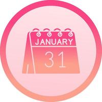 31e de janvier solide cercle gradeint icône vecteur
