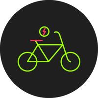 électrique vélo glyphe cercle icône vecteur